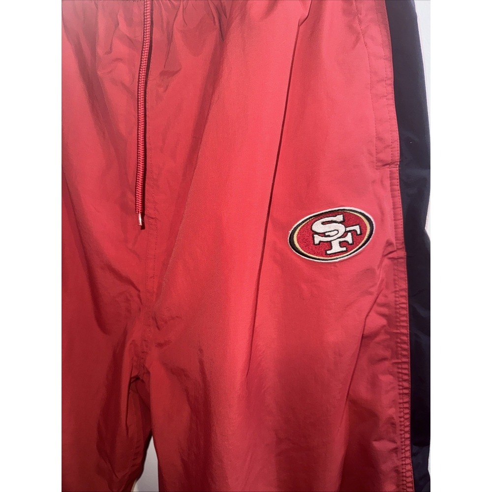 Vtg Y2K Reebok NFL 49ers Sz XL Track Pant & Mock Neck Top Red Black Spellout - Picture 14 of 16